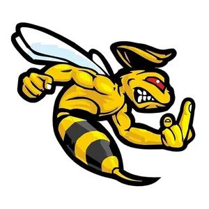 LYKX Funny Self Pasting Flower Angry Wasp Bumblebee Car Sticker Waterproof Decoration on The Rear Window of The Bumper PVC Decal