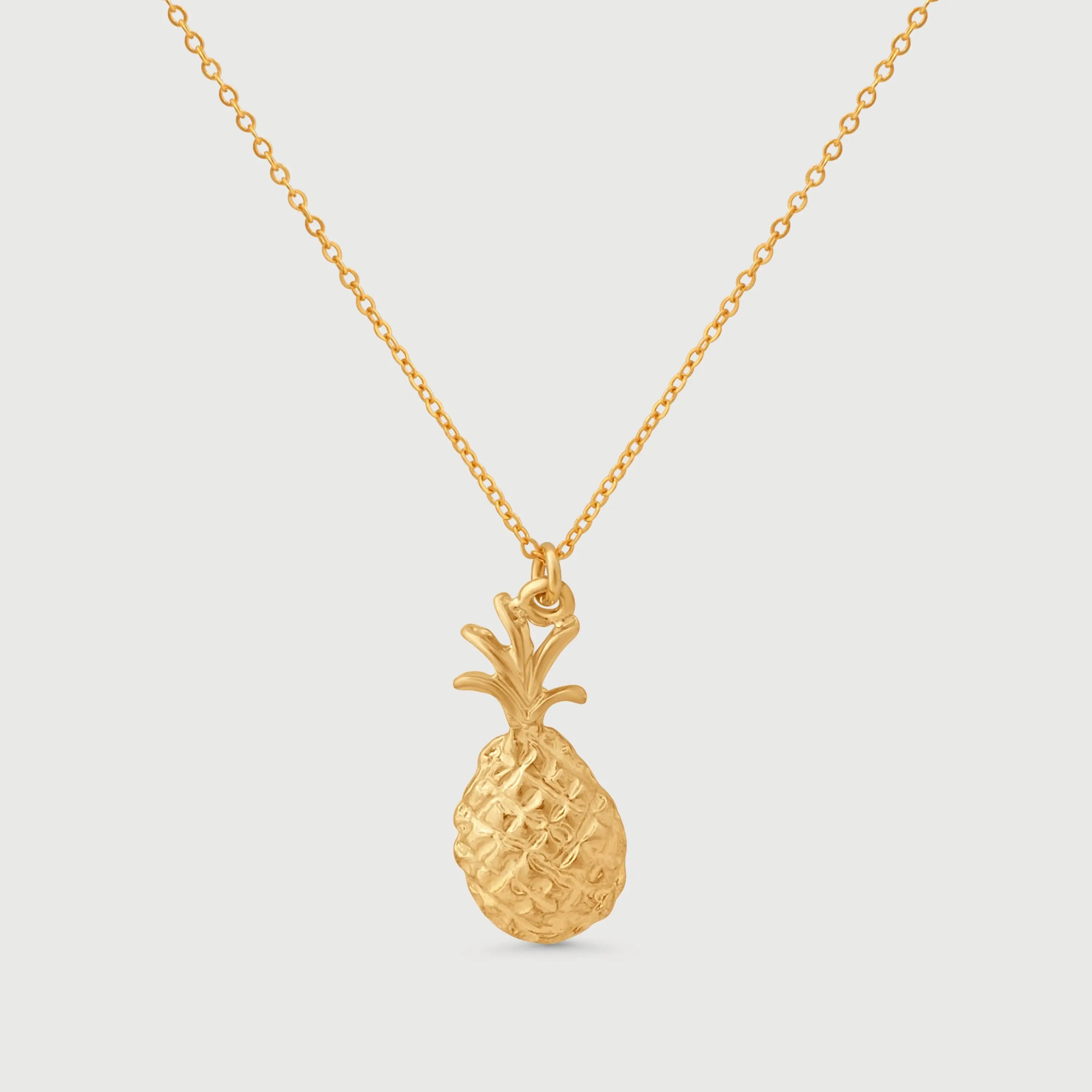 Pineapple Goddess Necklace In Gold - Symbol of Fertility Warmth and Hospitality - Stylish Charm for Beach Lovers