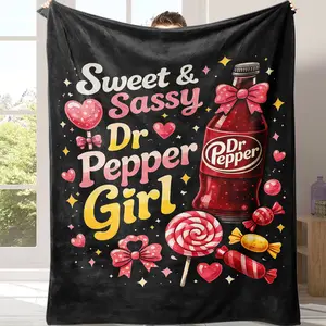 Countdown Sale!Dr Pepper is My Happy Drink Flannel Blanket – Cozy Up with Your Favorite Soda!Suitable for use in offices, sofas, and travel settings, etc Suitable for all four seasons Suitable for giving as gifts to friends, parents and children