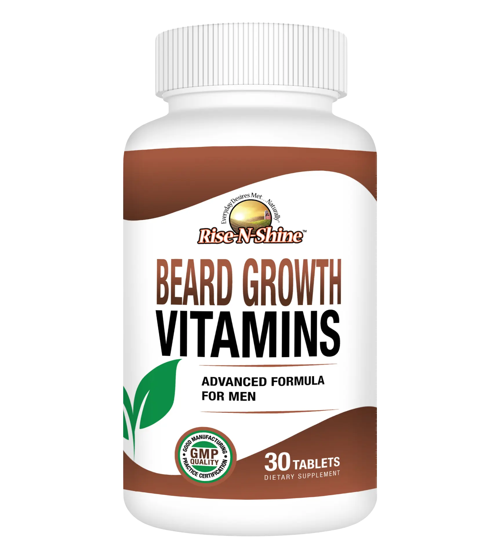 Beard Growth Vitamins for Men by Rise-N-Shine with Biotin, Collagen & Keratin – Advanced Facial Hair Formula for Thicker, Fuller, Healthy Mustache and Beard