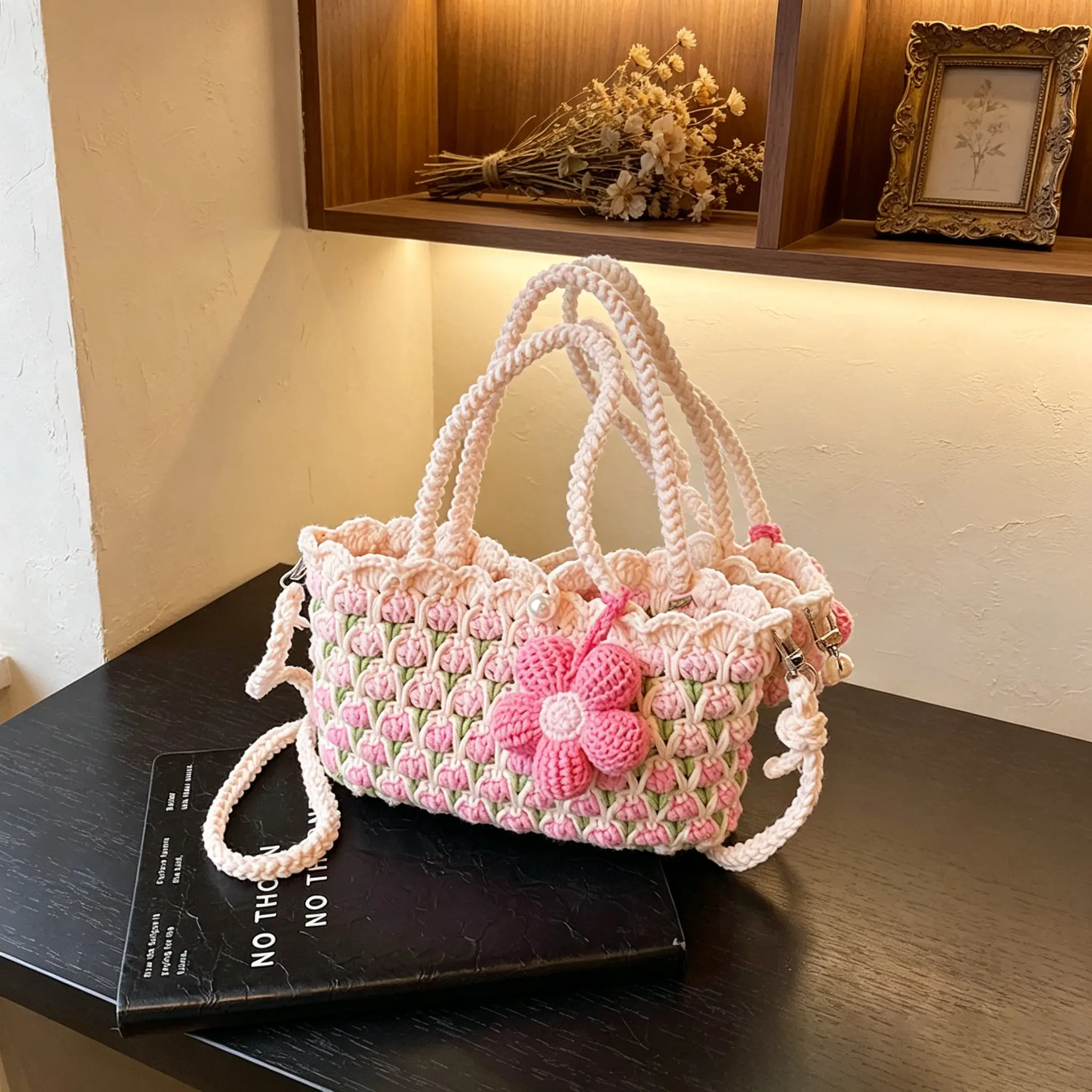 Crocheted Crossbody Phone Bag - New Style Cute Tulip & Gentle Sunflower Shapes - Sports & Outdoor Gym Accessory