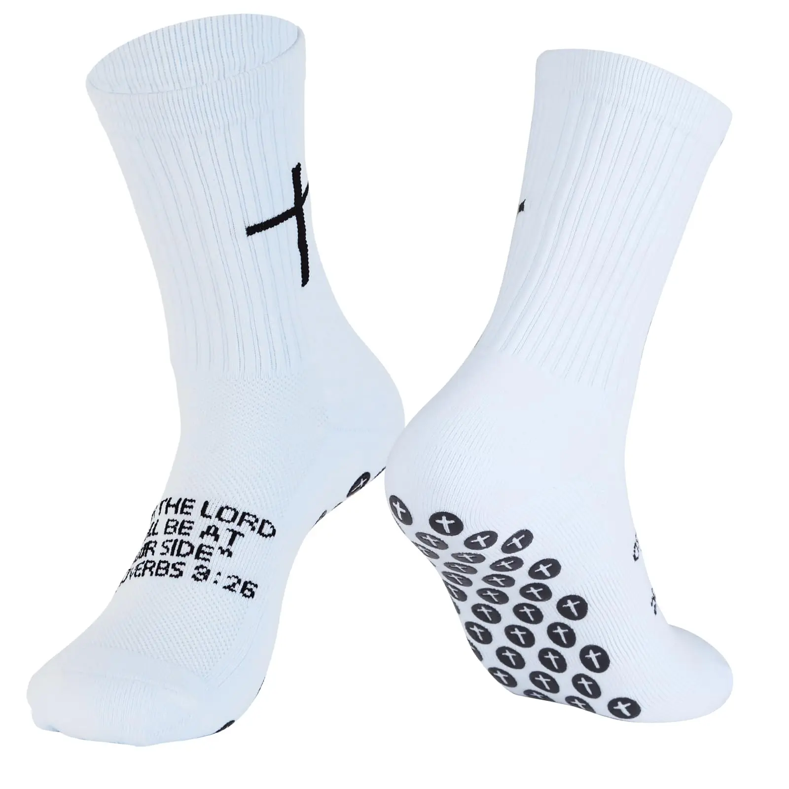 Cross Grip Soccer Socks - Anti-Slip Grips Sports Sock with Bible for Women And Men