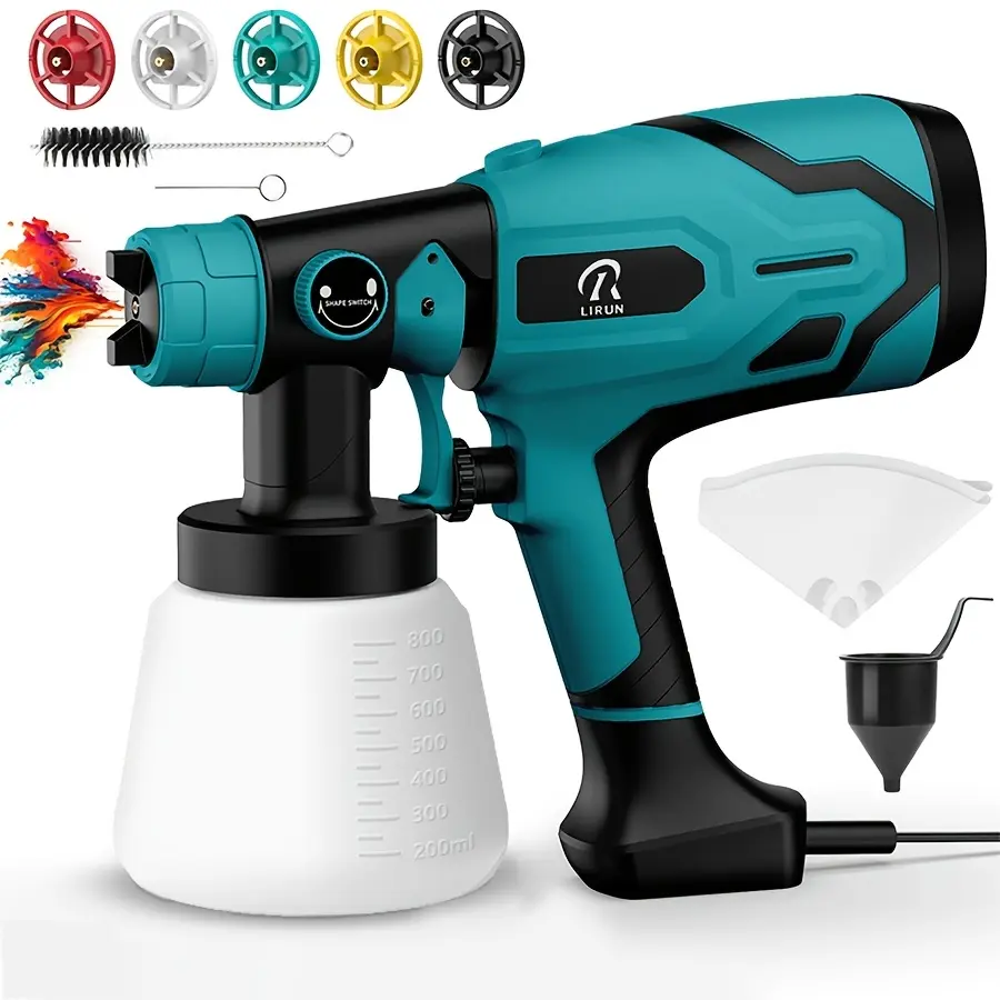 【Summerfinds】400W HVLP Electric Paint Sprayer with 5 Nozzles 3 Spray Patterns High Capacity Container for Furniture Cabinets Fences Home Walls Efficient Painting DIY Projects toolupgrade