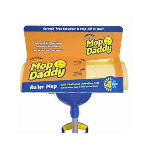 Scrub Daddy 129320 Mop Daddy Roller Mop, Mop Cleaning, Scrubber, Floor Mopping