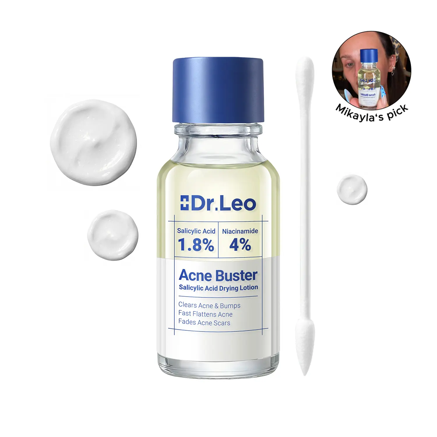 Dr.Leo Drying Lotion | Pimple Treatment & Body Acne Treatment | Visibly Shrinks Pimples in 24 Hours & Helps Fade Acne Marks in 7 Days | With 1.8% Encapsulated Salicylic Acid, 4% Niacinamide & 10% Sulfur (20ml) #DealsForYouDays