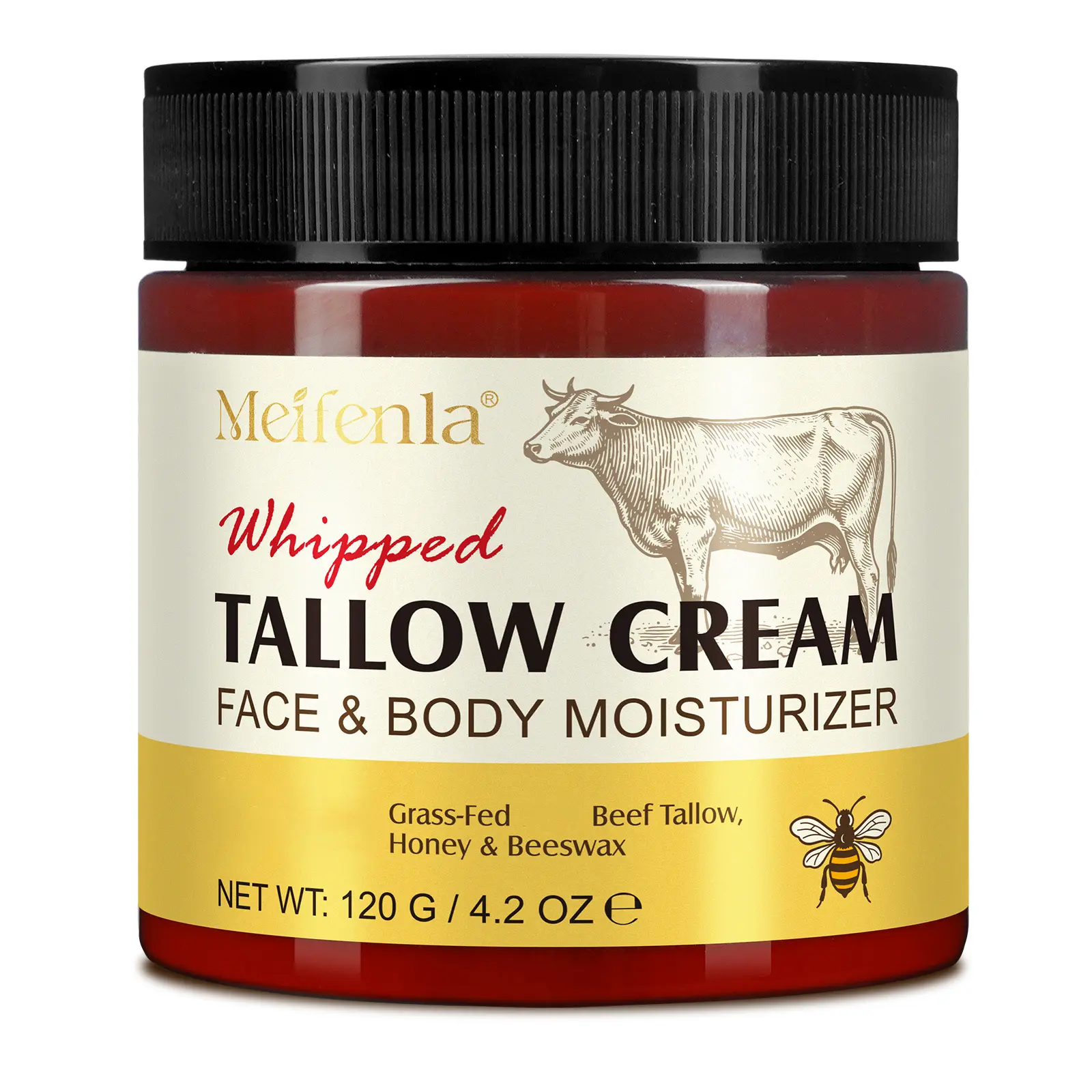 Meifenla Whipped Grass-Fed Tallow Balm - 100g Lavender Aroma Sensitive-Safe Moisturizer, Deeply Moisturizing Solid Body Care Cream for Face & Body, Cracked Skin Relief, TikTok Shop Back to School