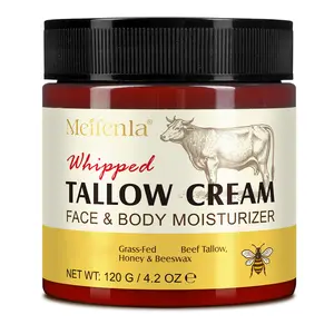 Meifenla Whipped Grass-Fed Beef Tallow Honey Balm ,Moisturizing Cream for Soft, Smooth Skin - Handmade All-Natural Moisturizer - Lavender,hydrating, comfort, moisture boost cream, luminous firming cream, body care, hydrating dry skin