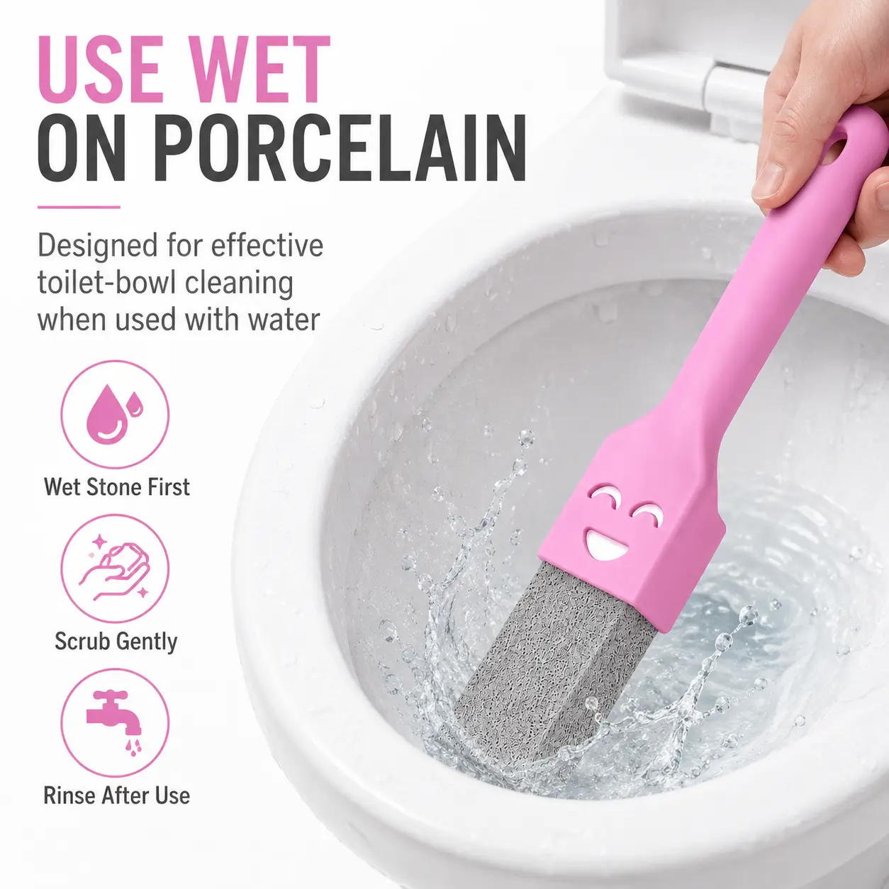 12-Pack Toilet Cleaning Pumice Stone with Extra-Long Handle & ABS Plastic Pumice Stone Head, Lime Scale Stain Remover for Toilet Bowl Ring, Tile & Bathtub (Indoor Leisure Cleaning Tool), Lime Scale Remover