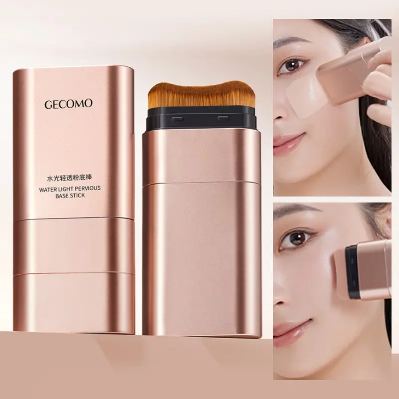 Dual-Ended Foundation Stick, Water-Glow Lightweight Eraser Powder, Dewy Flawless Foundation, Long-Lasting No-Melt Face Base, SPF, Creamy Texture, Natural Gloss Finish