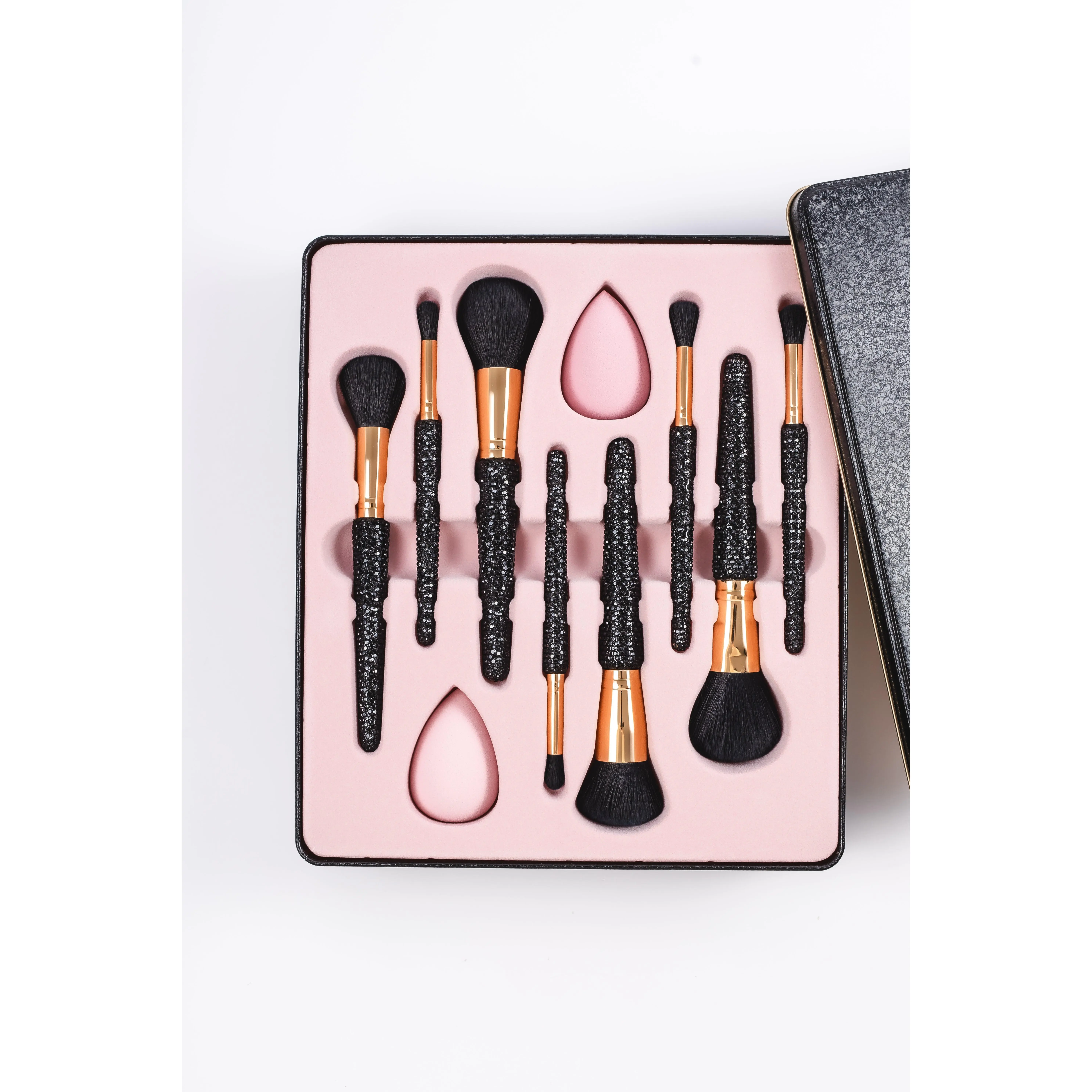 Chunky Black Tin Glitz & Glam | 10pc Essentials Collection Brush Set | GG4759
