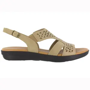 Easy Street Womens Bolt Cut Out Slingback Casual Sandals Casual Low Heel 1-2" - Beige