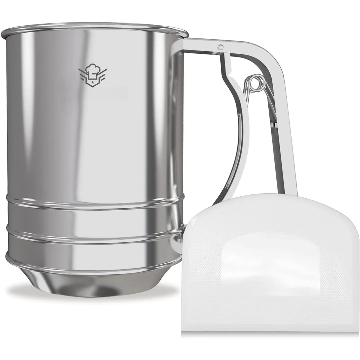 Flour Sifter , 3 Cup Stainless Steel ,  Double-layer Baking Sifters for  Baking Flour and Powdered sugar, Flour Strainer