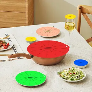 5 Pack Silicone Lids for Bowl, Reusable Suction Seal Covers , Microwave Splatter Cover, Versatile Kitchen Pot Cover , 5 Sizes Reusable Heat Resistant Suction Lids Fits, Bowls, Plates, Pots, Pans, Skillets, Stove Top, Cups, Oven, Fridge Dishwasher Safe