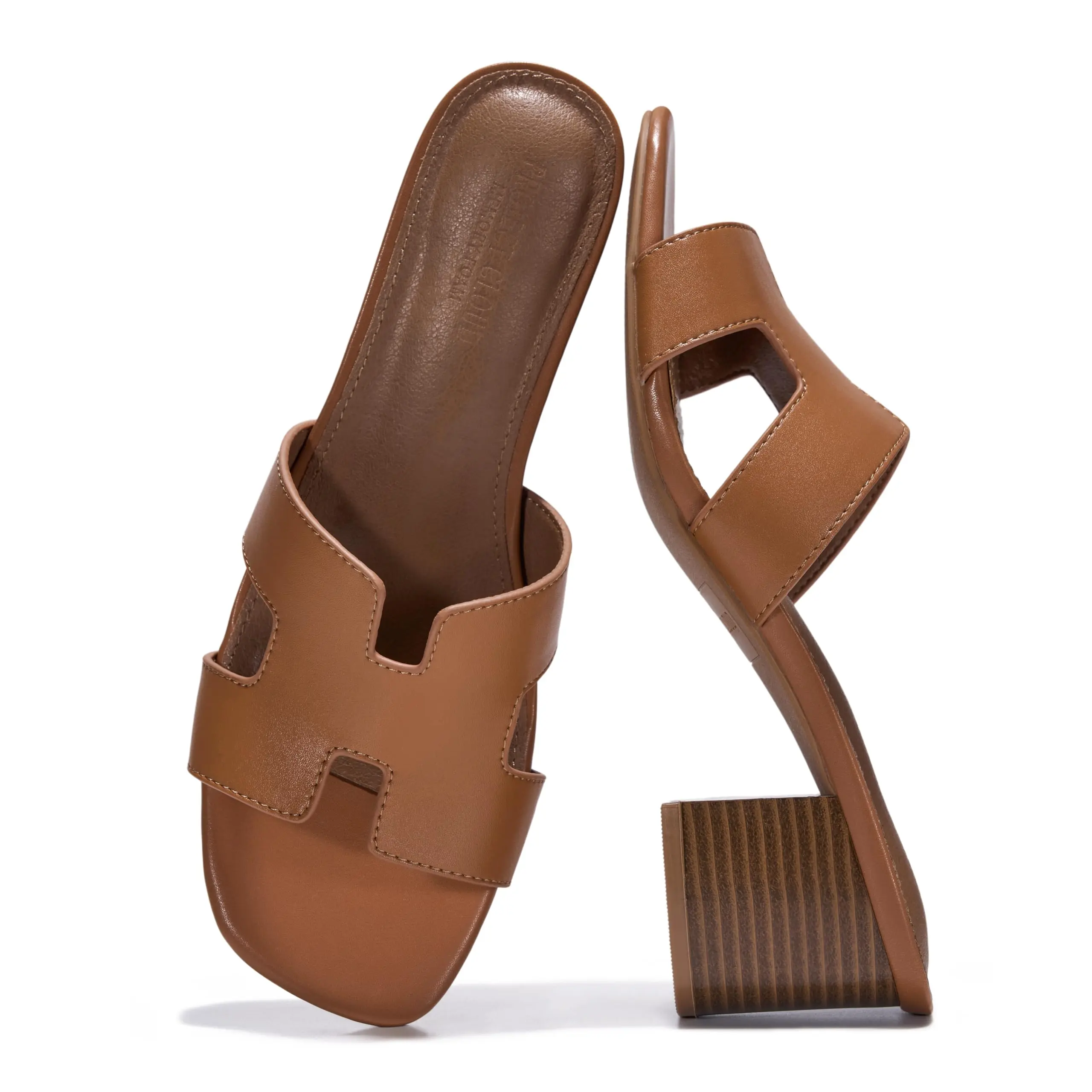 Project Cloud Women's | 100% Genuine Leather Heeled Sandals | Memory Foam | Lightweight | Non-Slip - Opal