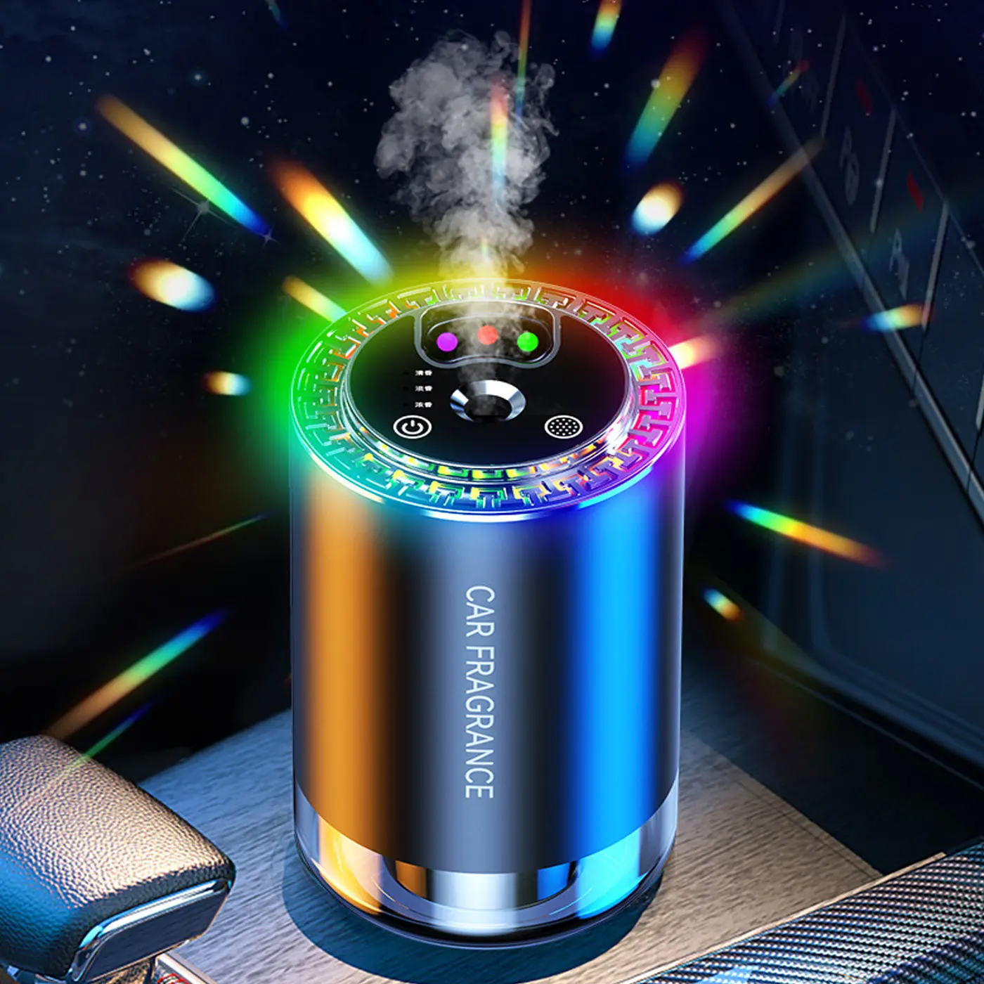Rechargable Automative Car Diffuser,Smart Car Air Freshener 3 Adjustable Scent, 4 Mist Modes RGB Music Sync Light, Romantic Starry Sky Lights, With Natural perfume Suitable For Car, Home, Travel #TikTokShopDealsforYouDays