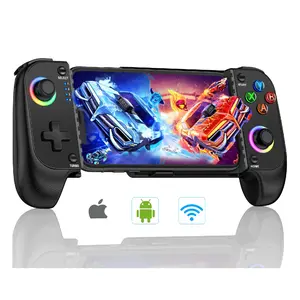 Wireless Phone Controller for iPhone/Android No Deadzone, Mobile Gaming Controller Cloud Gamepad for iOS with RGB