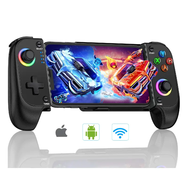 Wireless Smartphone Gaming Controller - Adjustable HallEffect Controller, No Deadzone, RGB, Accessories for Gamers, Compatible with iPhone/iOS & Android, with Manufacturer Warranty