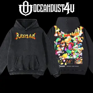 OceanDust4U Video Games 'Rayman' Hoodie 100% Premium Cotton Oversized Fit Pre-Washed Unisex Classic Top American Made