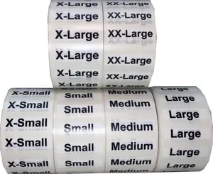 Instocklabels Clothing Size Stickers, XS-XXL - 1.25" X 5" (125 Labels/Roll, 750 Total) - Clothing Labels for Boutique Supplies, Size Labels for Clothing Tags, Packing Labels for Retail & Thrift Stores InStockLabels.com