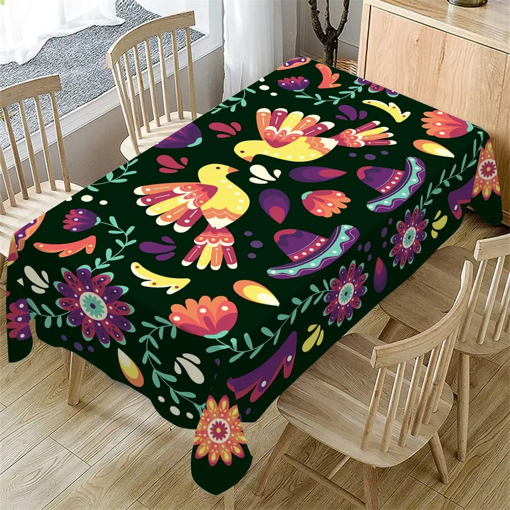 Mexican Traditional Pattern Tablecloth, Rectangular Tablecloth, Rectangle Tablecloth, Table Decoration Supplies for Home Kitchen Dining Room Wedding Party