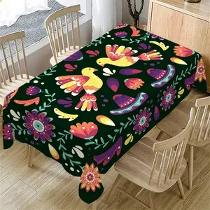 Mexican Traditional Pattern Tablecloth, Rectangular Tablecloth, Rectangle Tablecloth, Table Decoration Supplies for Home Kitchen Dining Room Wedding Party