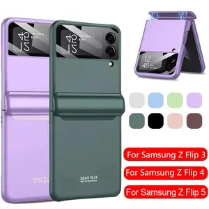Flip4 Flip5 Magnetic Case For Samsung Galaxy Z Flip 7 6 5 4  Full Protection Hinge Luxury Cover Shell Camera Glass on Z Flip 3 4