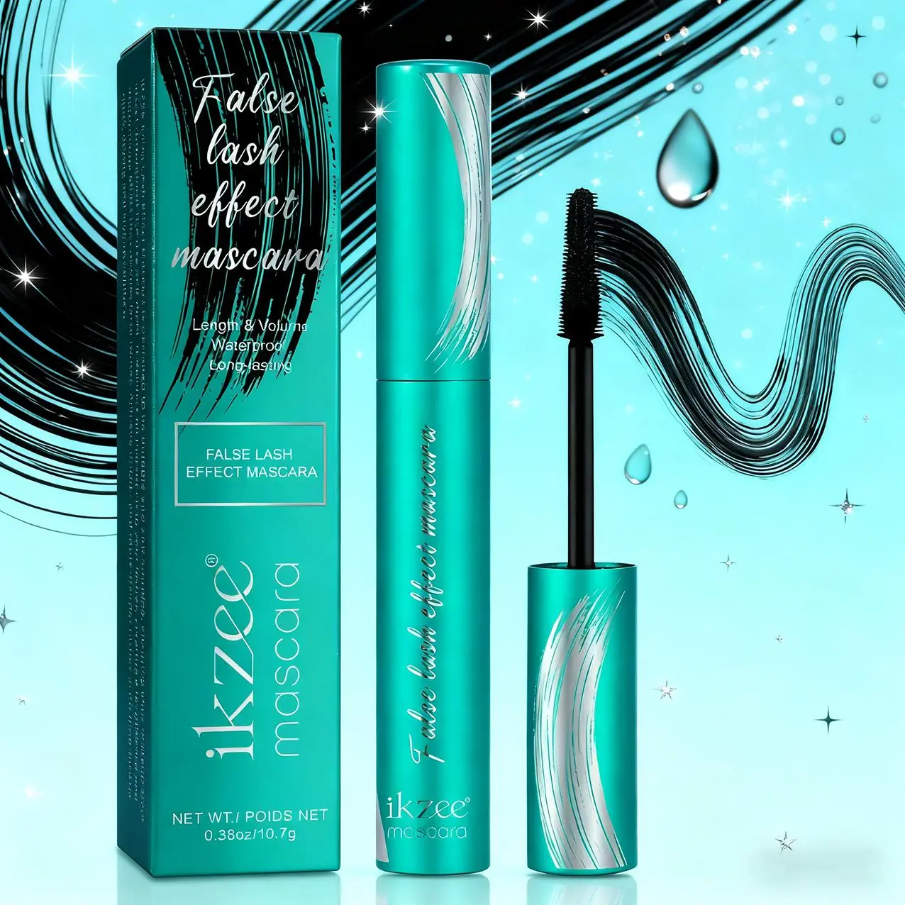 Ikzee Voluminous Lengthening Mascara 01, Volumizing Mascara, Enhance Your Lashes, Perfect for Daily Use, Makeup Essential, Elevate Your Look, Must-Have Beauty Item