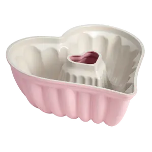 Paris Hilton Premium Nonstick Heart Shaped Fluted Pan, Dishwasher Safe, 9.5-inch, Pink