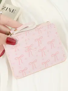 New fashionable women's card bag, ultra-thin credit card storage bag, lightweight and portable cash, credit card, coin wallet, elegant zipper envelope style card bag, suitable for outdoor and travel
