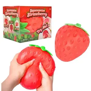 Strawberry - ExtraLarge 6" Squishy Stress Ball for Adults & Kids3+ - Fruity Fidget Toy for Stress Relief &Sensory Play - Safe & Durable Non-ToxicMaterial