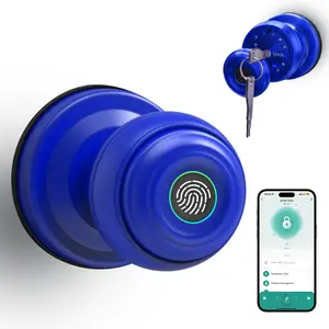 UMIK 3-in-1 Fingerprint Smart Lock, Doorknob, Auto-Lock, Tuya App WiFi Remote Control, Keyless Entry Electronic Lock, Fast Biometric Sensor, 3 Unlock Ways, Easy Install Interior Door Lock for Home Office
