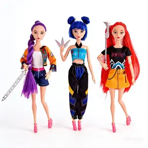 Fashion Girl Group Doll with Musical Instrument Accessories, 11.5 Inch Jointed Doll Gift, Christmas Present, Birthday Gift