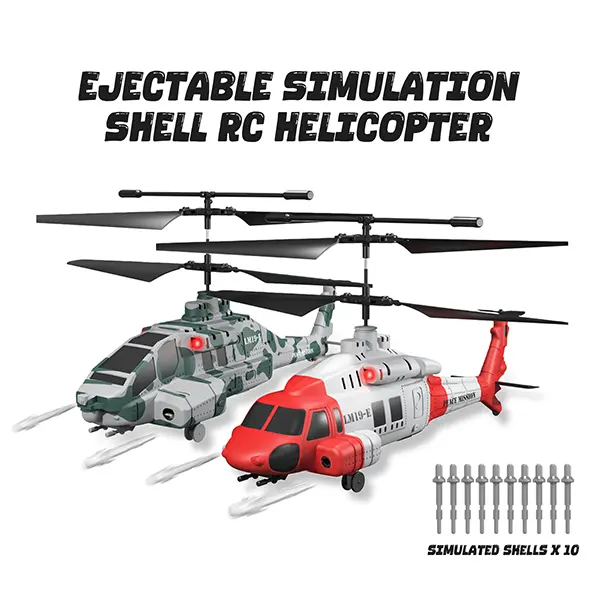 BRRRRT RC Helicopter Toy for Kids, 2.4G Remote Control Helicopter with Firing Projectiles, 6-Axis Gyroscope, One-Key Takeoff Landing, LED Lights, Hovering Function for Boys Girls Age 4+