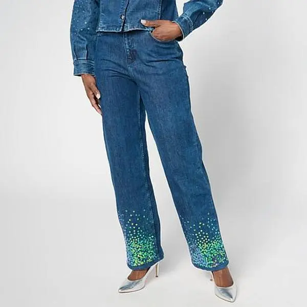 C. Wonder C Wonder Sequin Wide-Leg Jean