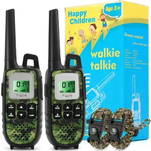 2 Pcs Kids Video Walkie Talkies Toys, 3 Miles Long Range Handheld Walkie Talkies Durable Toy Best Christmas Birthday Gifts For 3-12 Year Old Boys And Girls Fit Adventure Game Camping (Green Camo)
