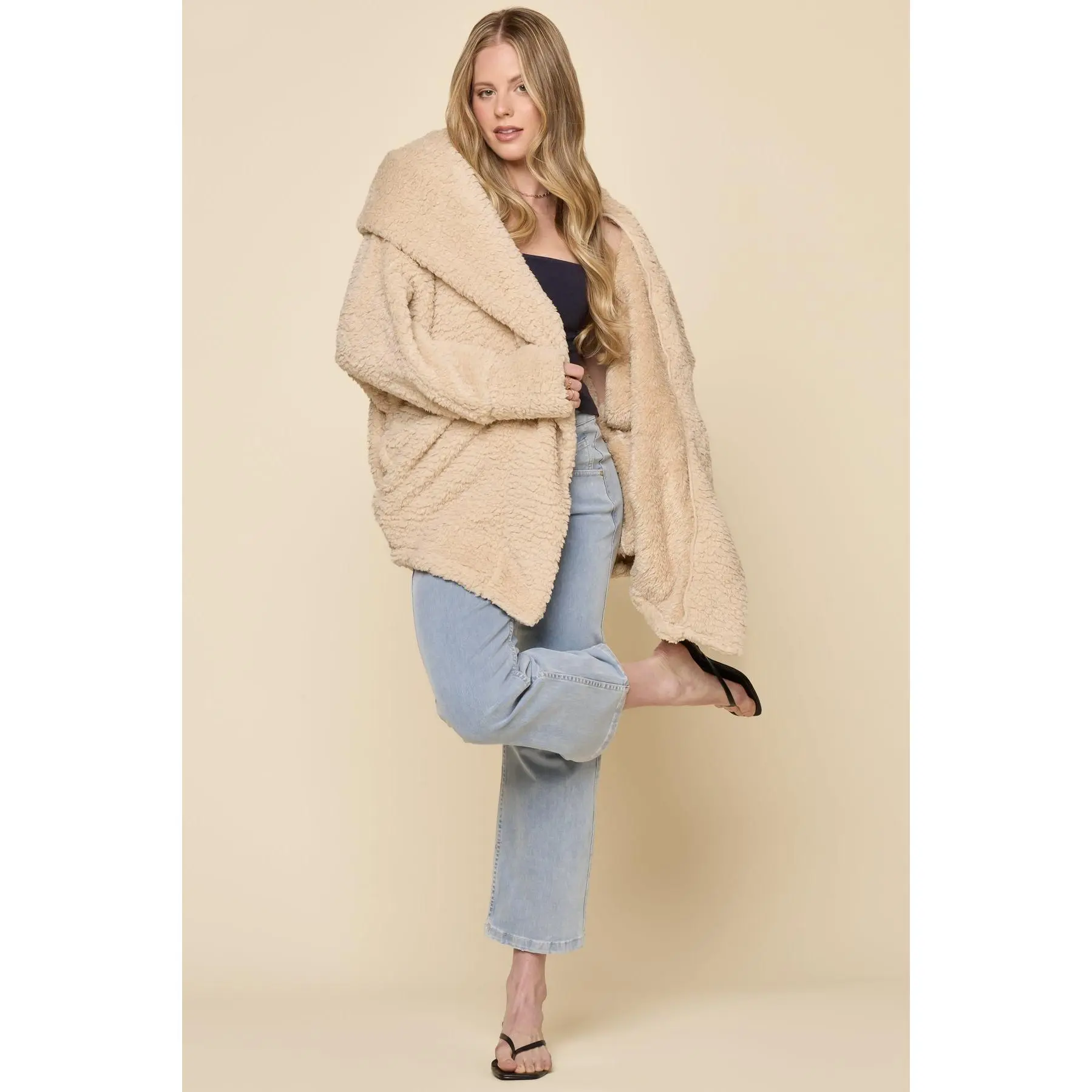 Cocoon Coat - Taupe