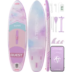 [DealsForYouDays] Pro 10'6''x33'' Extra Wide Stand Up Paddle Board, 400lbs Capacity 1-Person Outdoor Sport SUP with Anti-Slip EVA Surface, Compact Portable Premium Accessories Kit, Stable Watercraft for Beginners