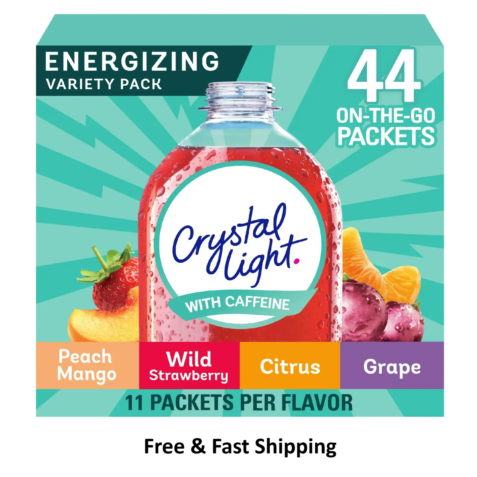 Crystal Light Energizing Variety Pack, 44 ct On-the-Go Packets