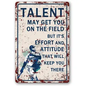 Baseball Poster Baseball Art Wall Decor Baseball Tin Sign For Famous Quote Bassball Signs Motivational Quote Posters Motivation Tin Sign Baseball Wall Decor Metal Sign Gifts 12x8 Inch