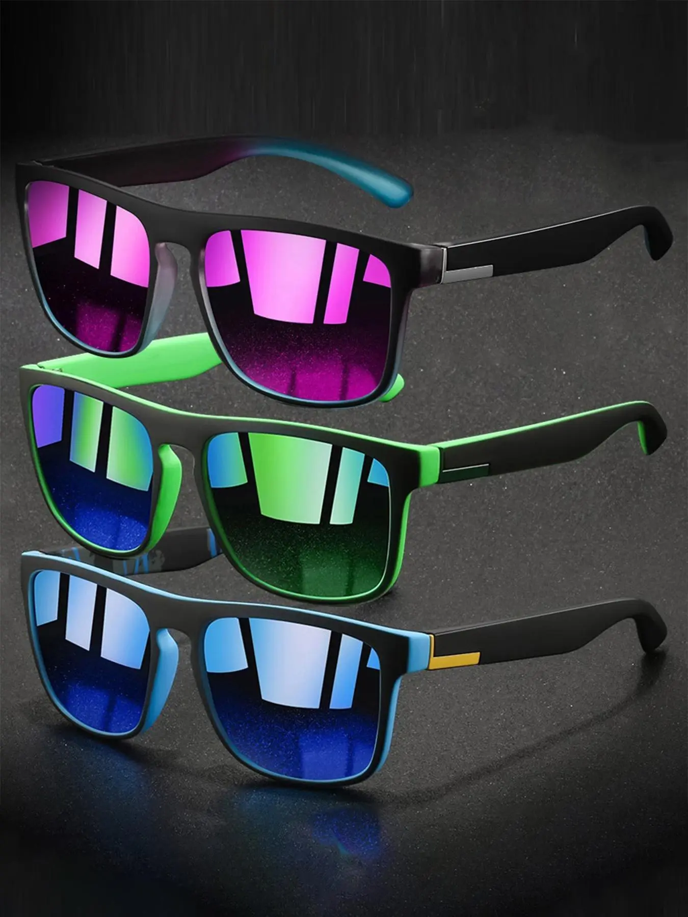 Unisex Retro Square Sunglasses Uv400 Protection, Trendy Casual Sunglasses, Fashionable Designer Shades for All Seasons, Ice Blue Lenses