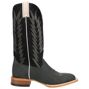 Justin Boots Mens Hombre Suede Square Toe Pull On  Casual Boots Mid Calf - Black