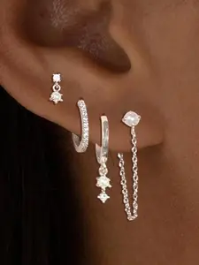 Women's Elegant Rhinestone Decor Dangle Earrings Set, Trendy Exquisite Earrings, Chic Gorgeous Jewelry As Gift for Girlfriend