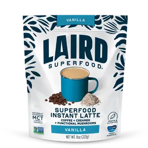 Laird Superfood Vanilla Instant Latte - Quick Service Coffee with No Artificial Ingredients