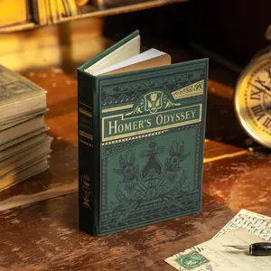 'Odyssey' by Homer 8th Century BC Passport Book Wallet with Kraft Notebook and Silver Pen