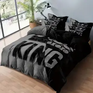 3-Piece King Pattern Bedspread Set, Soft Comfortable Bedroom Decor, 1 Duvet Cover + 2 Pillowcases, No Padding