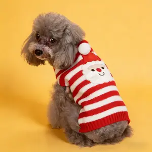 Cross-border pet supplies dog clothes, autumn and winter warm sweaters, striped snowflake style, winter Christmas clothes for cats and dogs