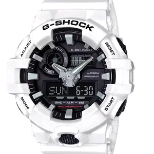 G-700-7A New G Shock white strap analog /digital black face X -large size watch for men' s