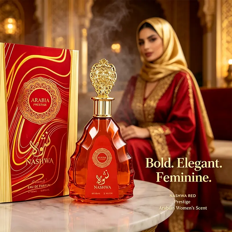 3.4oz Arabian Women’s Perfume Spray – Long-lasting exotic Arabian scent inspired by opulent Middle Eastern fragrances. Ideal for daily wear, special occasions and gifting. A thoughtful Valentine’s Day or Christmas surprise gift for her.