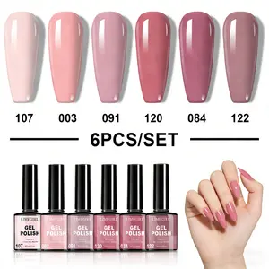 6pcs Gel Polish Set 6 Vibrant Colors UV Gel Nail Polish Red Blue Green Hema TMPTA TPO 3-free All Seasons NailGel for Christmas Gift Women Girls