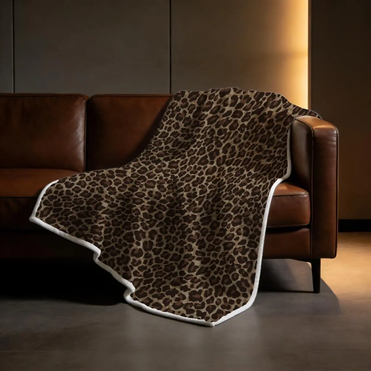 Cheetah Print Throw Blanket for Bedroom Living Rooms Sofa Couch,Brown Leopard Fleece Blanket,Animal Skin Texture Sherpa Blanket,Rustic Fuzzy Blanket